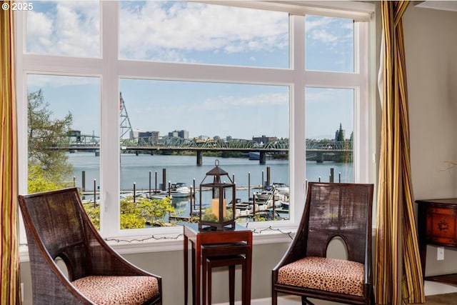 225 S Montgomery St Unit G10, Portland, OR 97201 - living area featuring a water view and a view of city