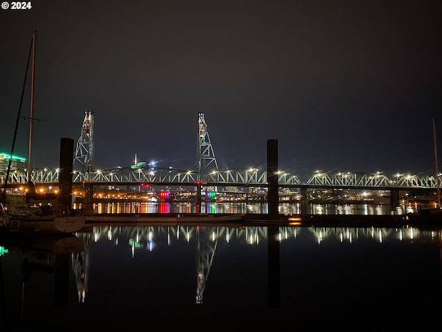 property's view of city with a water view