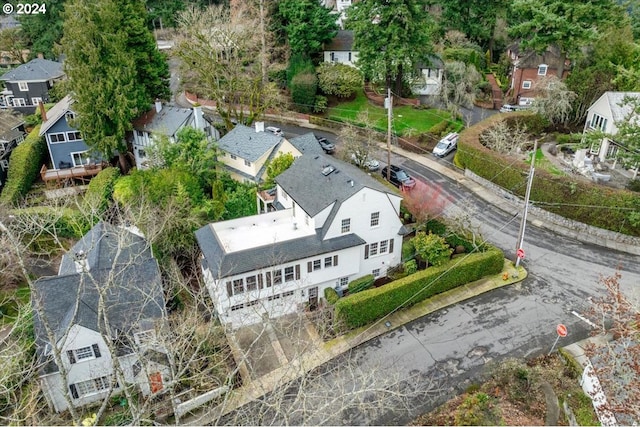 aerial view featuring a residential view