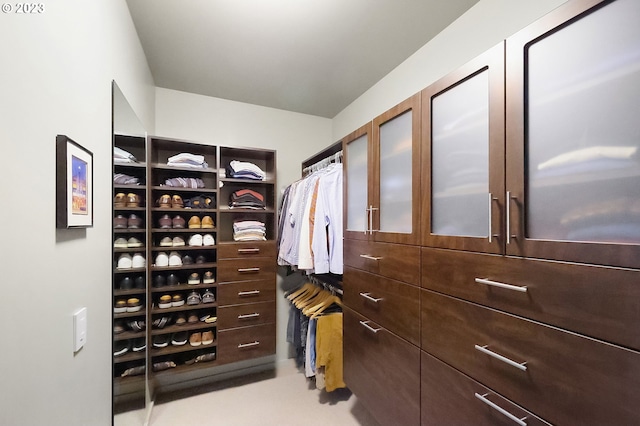 view of walk in closet