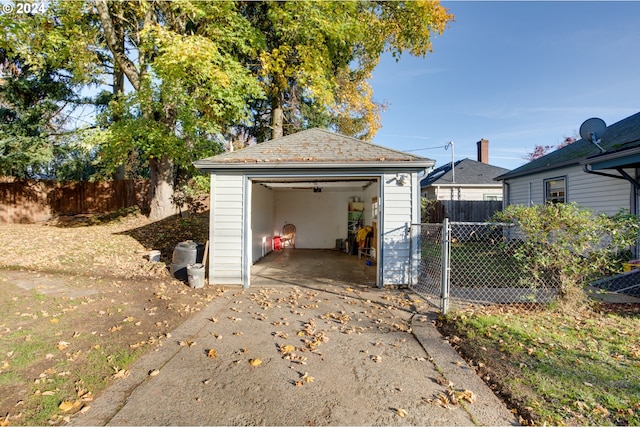 view of garage