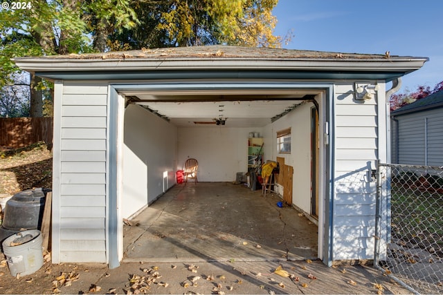 view of garage