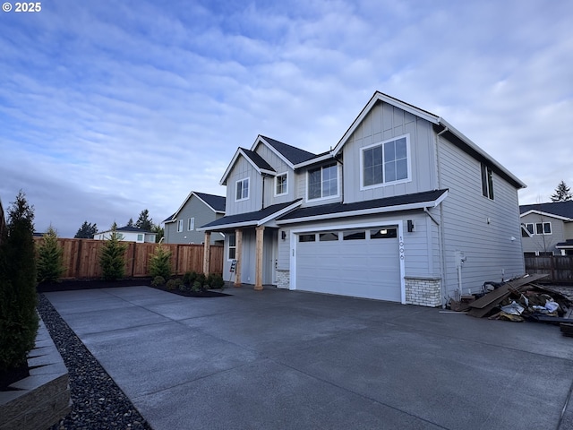 view of front of home with a garage