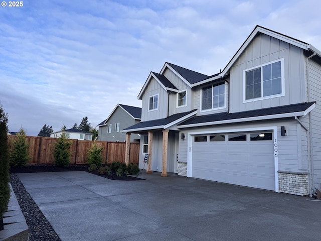 view of front facade featuring a garage