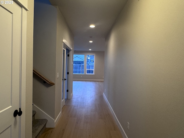 hall featuring light hardwood / wood-style flooring