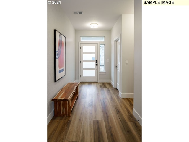 entryway featuring dark hardwood / wood-style flooring