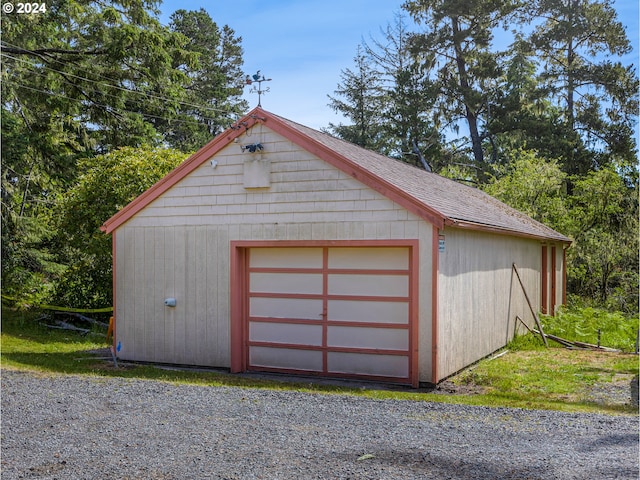 view of garage