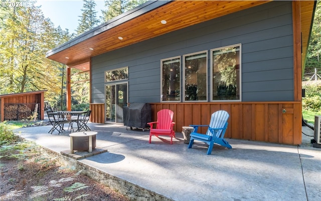 view of patio / terrace featuring a grill