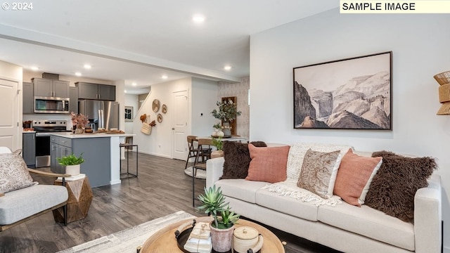 living room featuring hardwood / wood-style floors