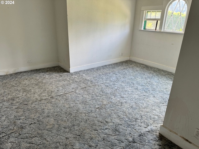 unfurnished room featuring carpet