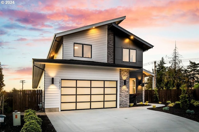 modern home with a garage