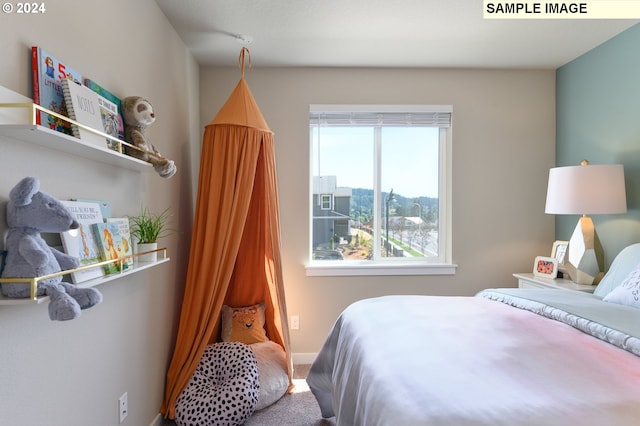 view of carpeted bedroom