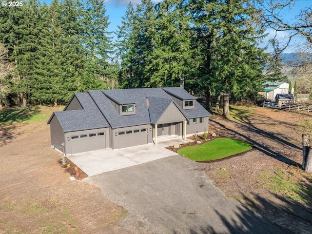 view of front of house with a garage