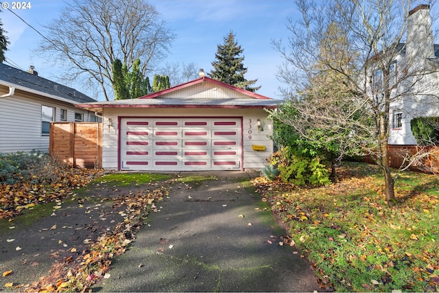 view of garage