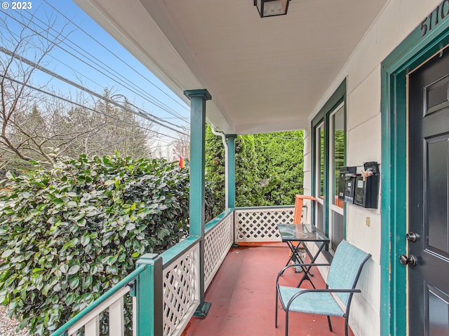 balcony with covered porch