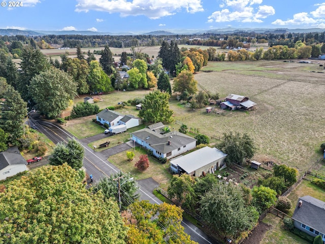 aerial view with a rural view