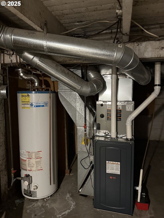 utilities featuring gas water heater