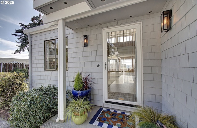 property entrance with fence