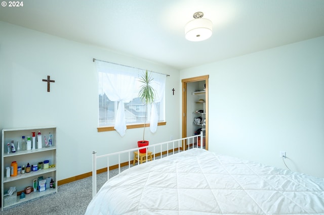 carpeted bedroom featuring a closet