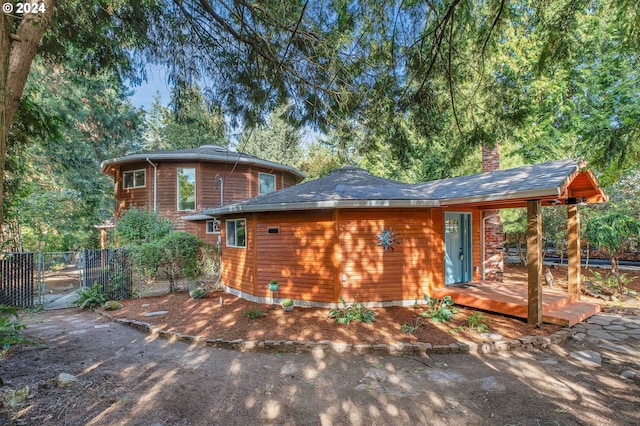 exterior space with a wooden deck