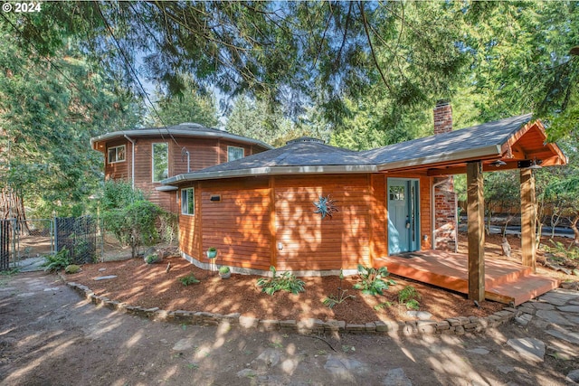 view of front of house featuring a deck