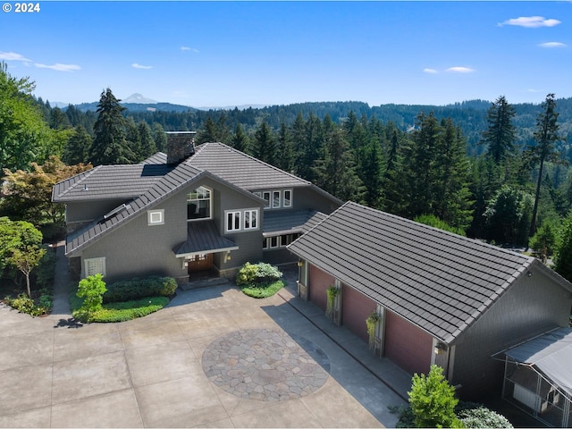 bird's eye view with a forest view