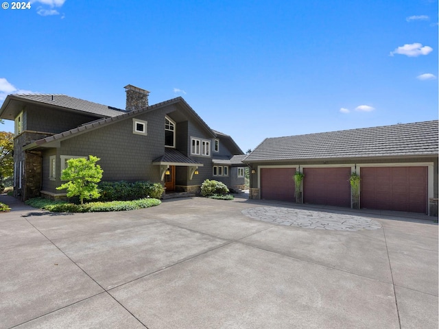 view of front of home with a garage