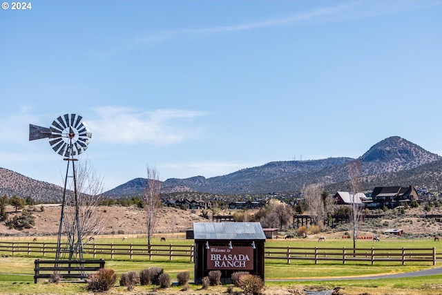 property view of mountains featuring a rural view