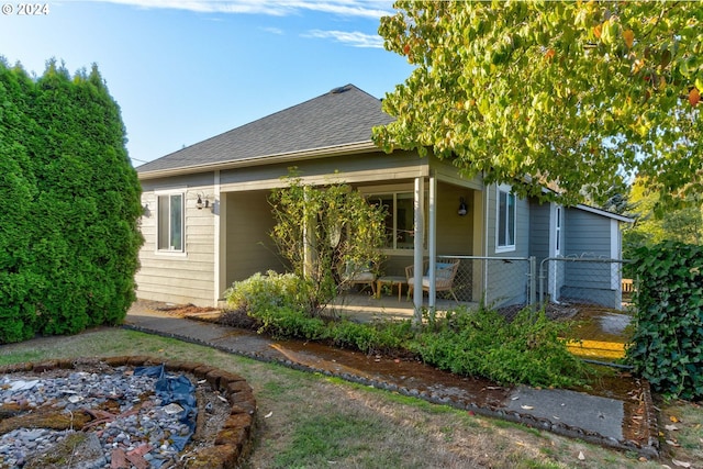 view of front of home with a patio