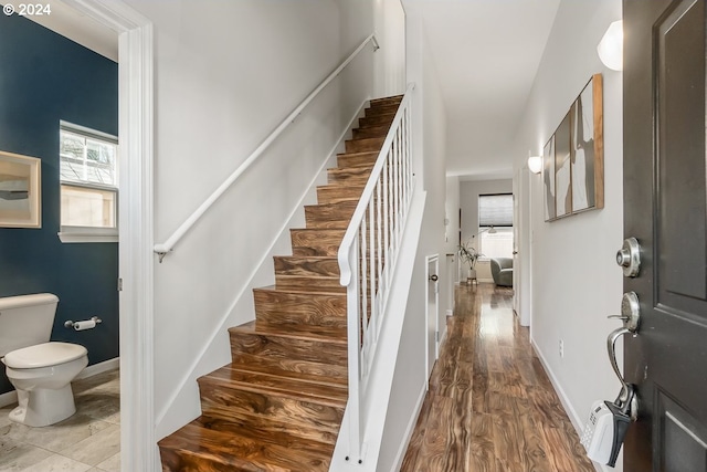 foyer featuring light wood-type flooring