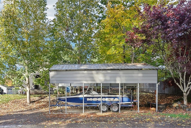 exterior space with a carport