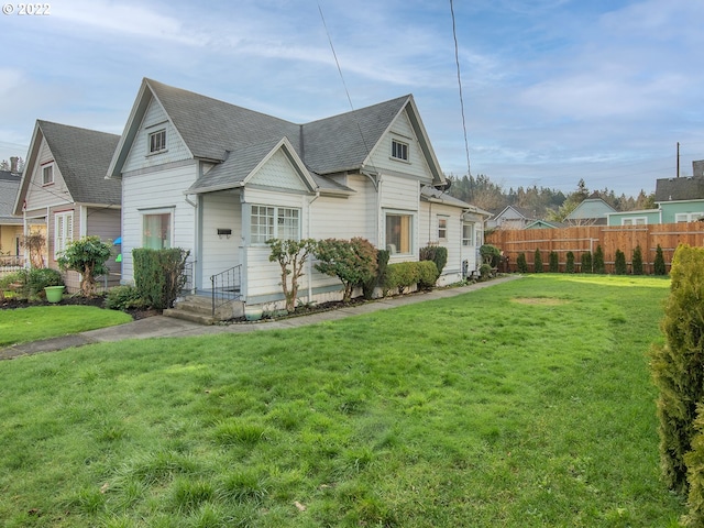 view of property exterior with a lawn