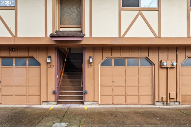 entrance to property with a garage