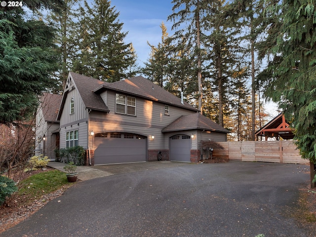 view of front facade with a garage