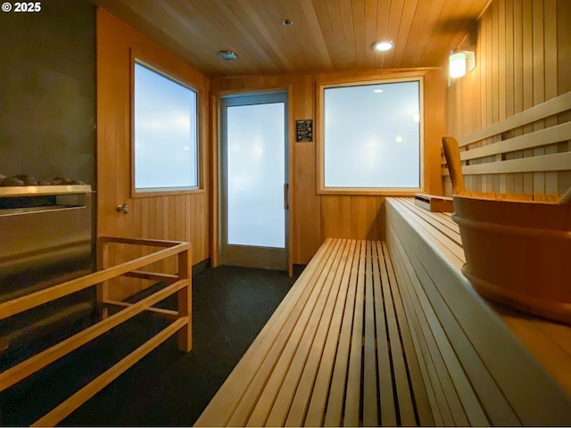 view of sauna