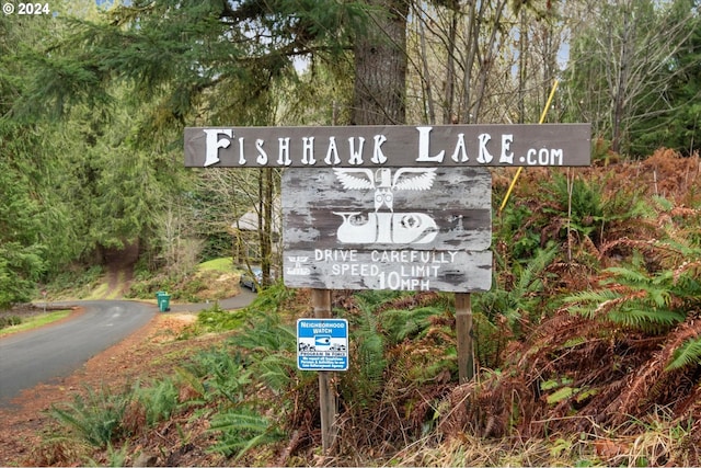 view of community sign