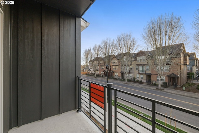 balcony featuring a residential view