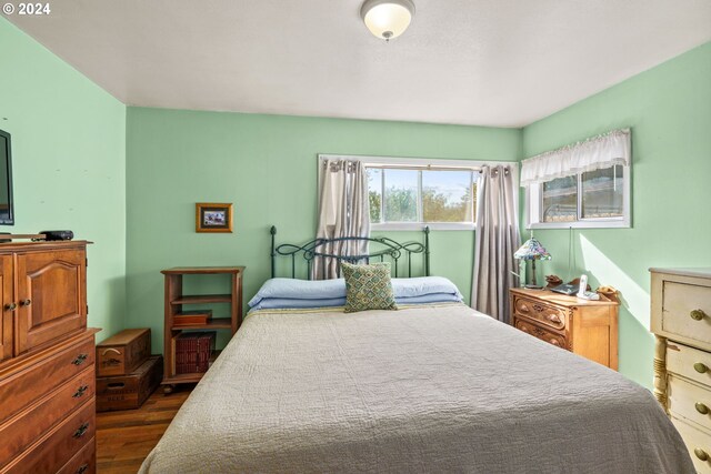 bedroom featuring dark hardwood / wood-style flooring