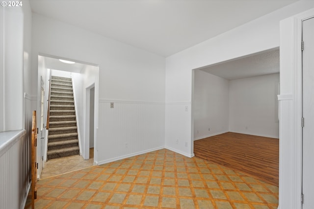 spare room featuring light wood-type flooring