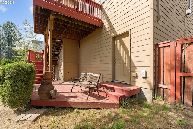 view of patio / terrace featuring a wooden deck