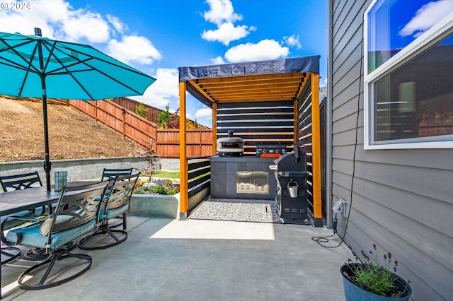 view of patio with area for grilling