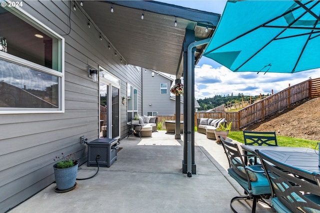 view of patio with an outdoor hangout area