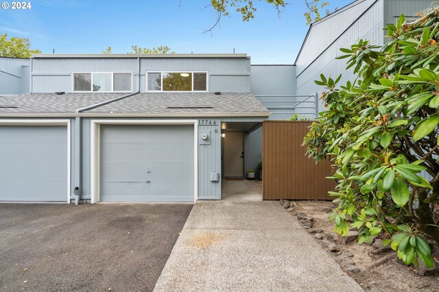 view of property featuring a garage