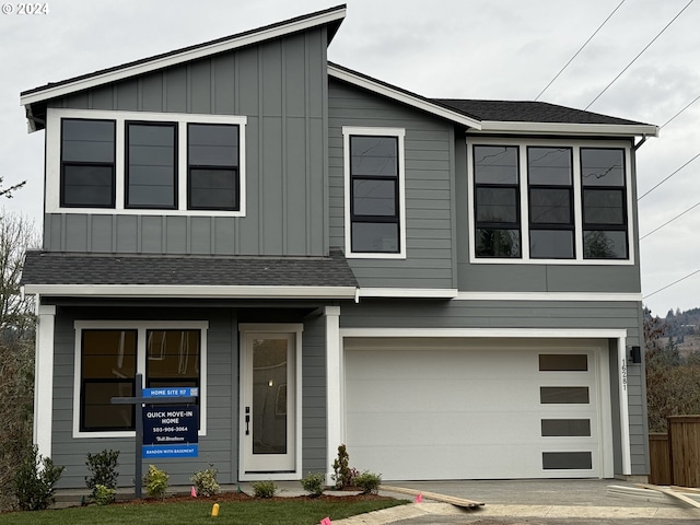 view of front of house with a garage