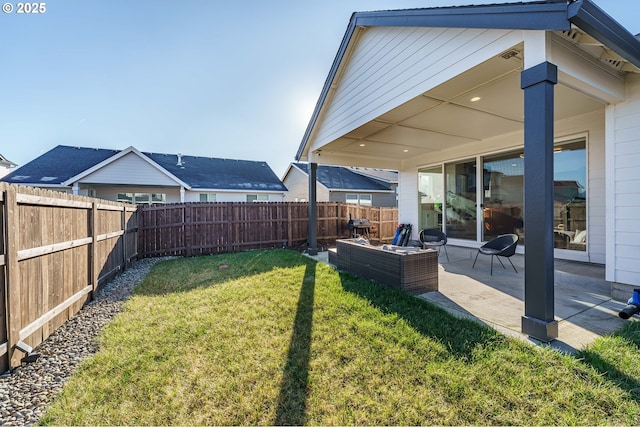 view of yard with a patio area