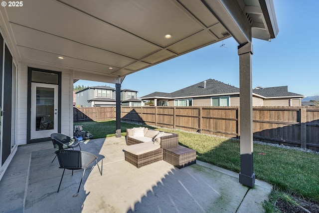 view of patio / terrace featuring an outdoor hangout area