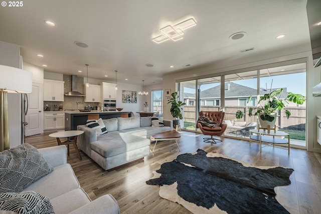 living room featuring hardwood / wood-style floors