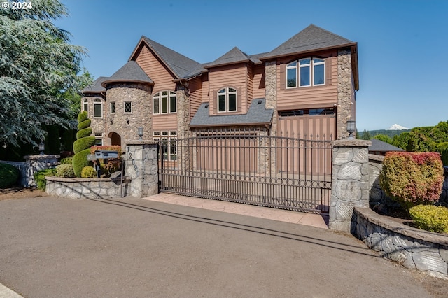 view of front of house with a garage