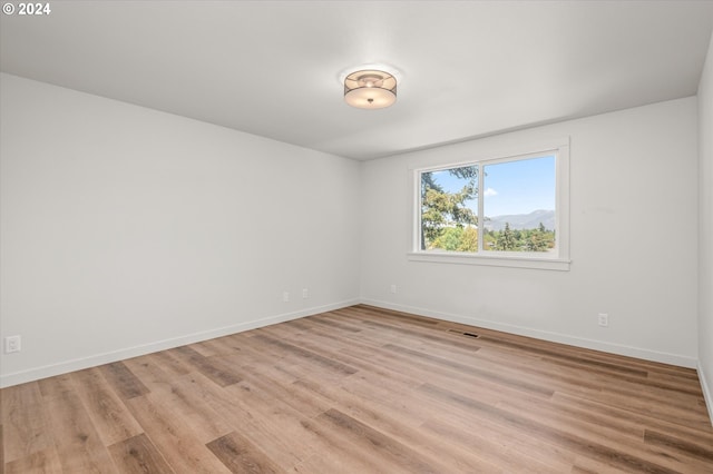 unfurnished room featuring light wood-type flooring