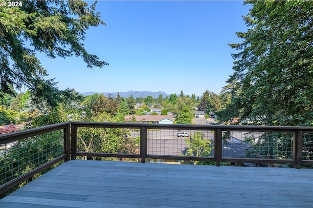 deck featuring a mountain view